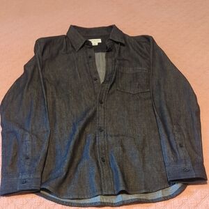 Calvin Klein Black Denim Casual Button Down Shirt